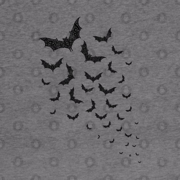 Swirly Bat Swarm by VectorInk